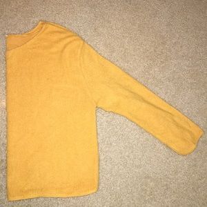 Orange fleece crewneck sweater